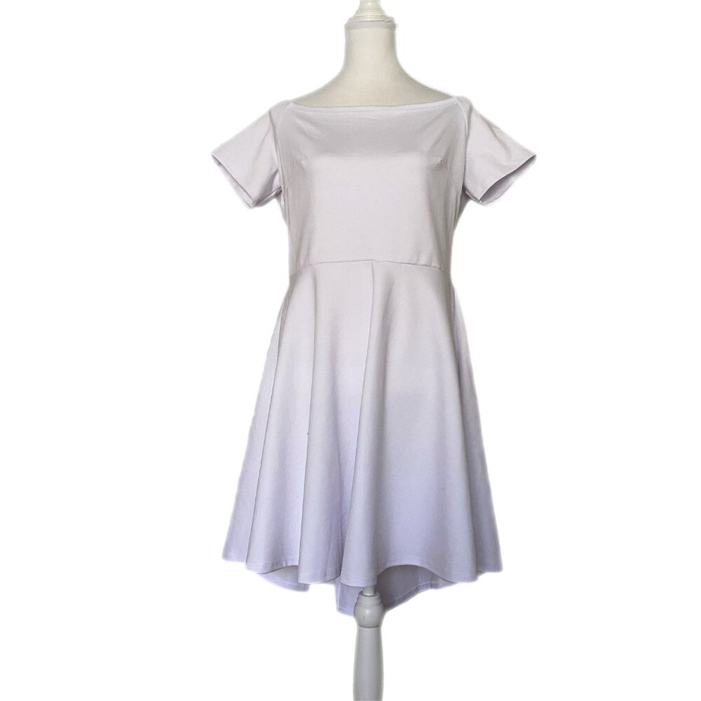 Sarin Mathews White Off The Shoulder Short Sleeve High Low Cocktail Dress XL
